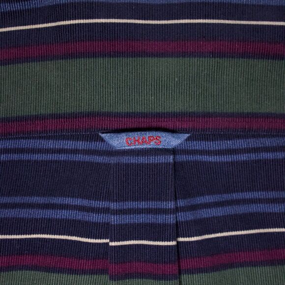 Vintage Chaps Ralph Lauren Striped Corduroy Long Sleeve Button Shirt Men’s XL - Picture 8 of 11